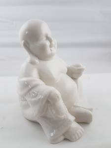 Hovedbilde Happy Buddha Hvit 13cm