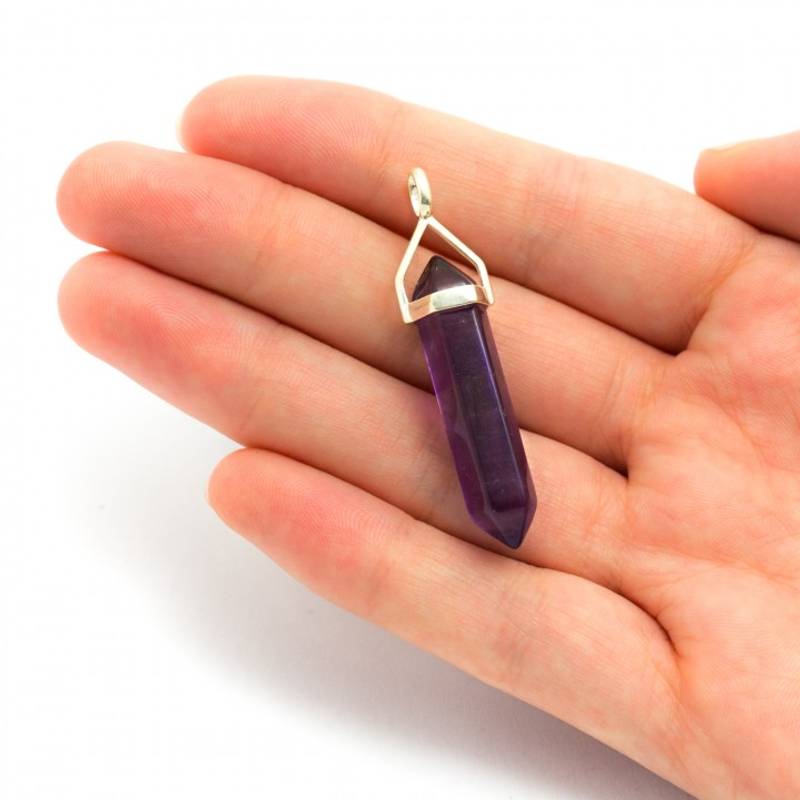 Anheng Ametyst stav - DT Point Pendant - Amethyst in Sterling Si