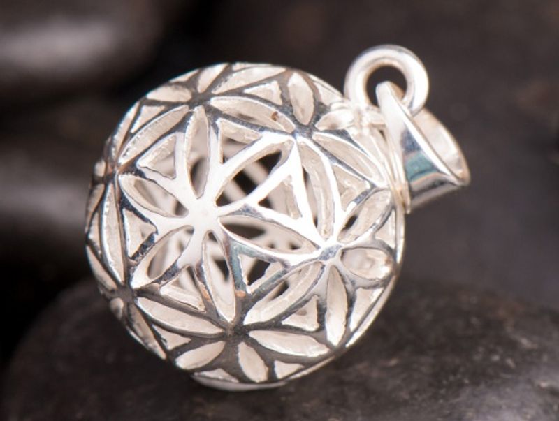 Flower of Life anheng kule sølv