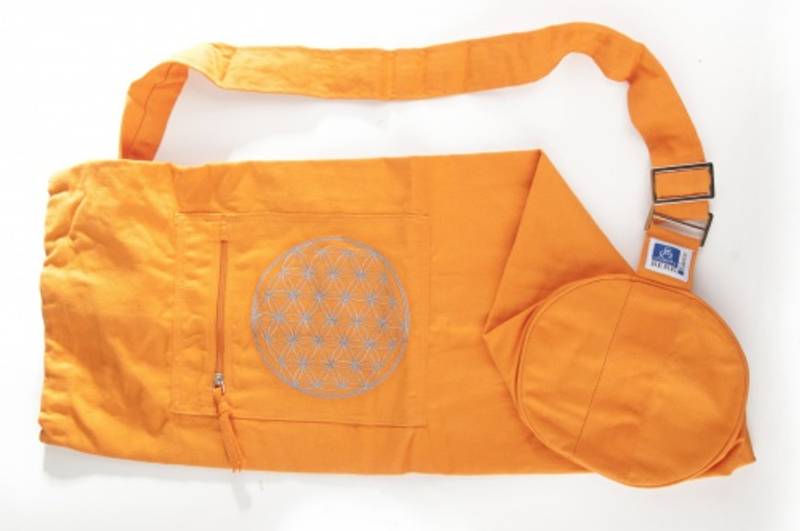 Yoga bag with flower of life orange