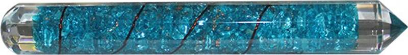 Orgonite Healingstav - Orgone Faceted Massage Wand Blue Topaz wi