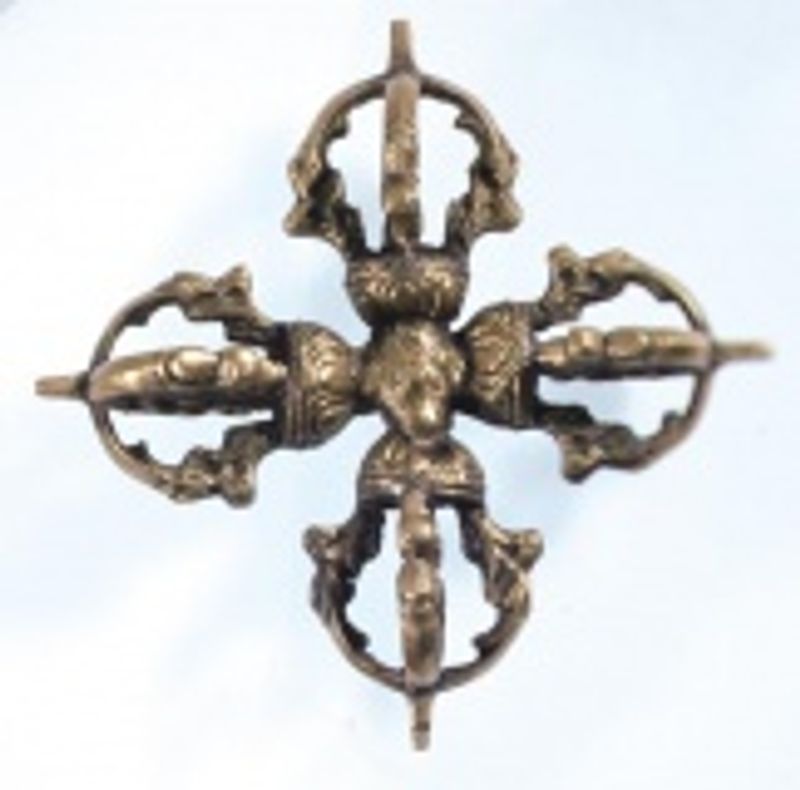 Tibetansk dobbel Dorjie 9 cm- messing
