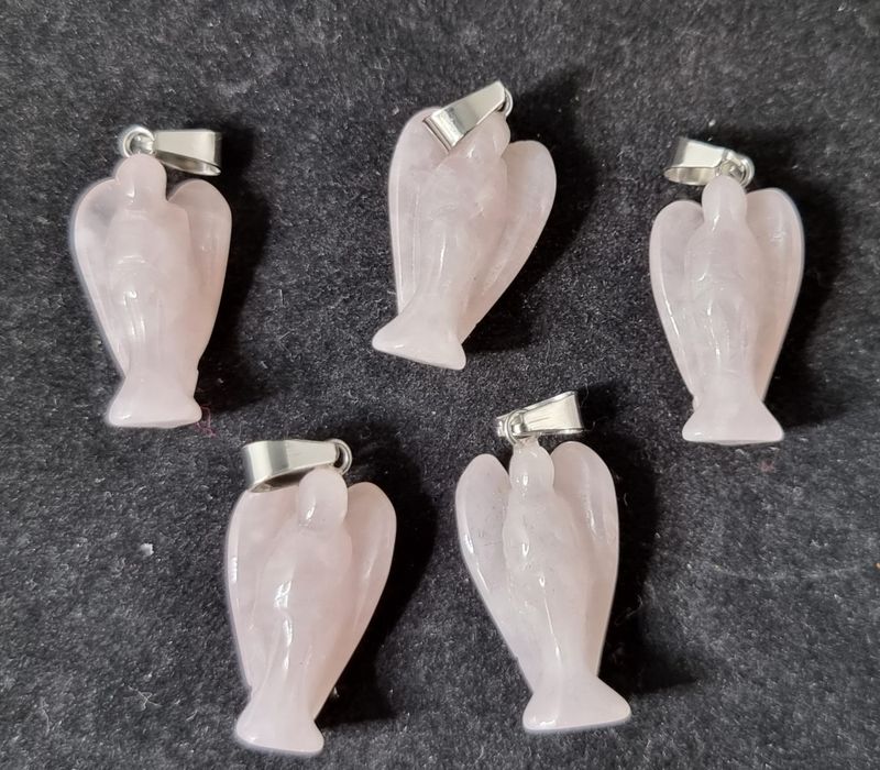 Anheng Rosenkvarts engel 15x25mm